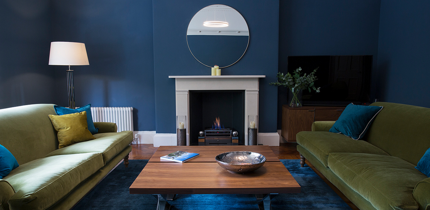 New living room Interior design in the West End, Glasgow Scotland by Jane allen